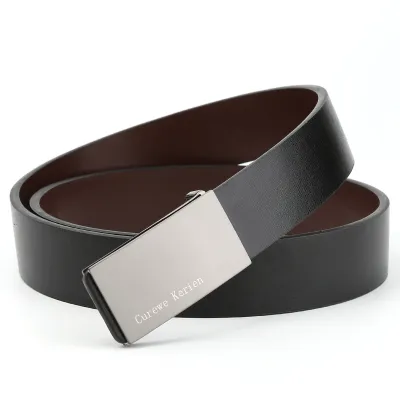 Smooth Buckle Leather Belt